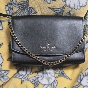 Kate Spade Black Crossbody with Gold Chain
